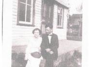 Alma and Jack Pearson in front of old Pharmacy