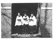 Three Women in front of church