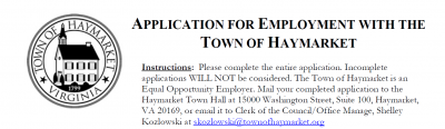 Application for Employment