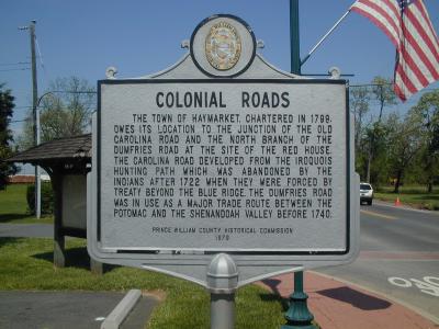 Prince William County Historical Commission Colonial Roads Sign