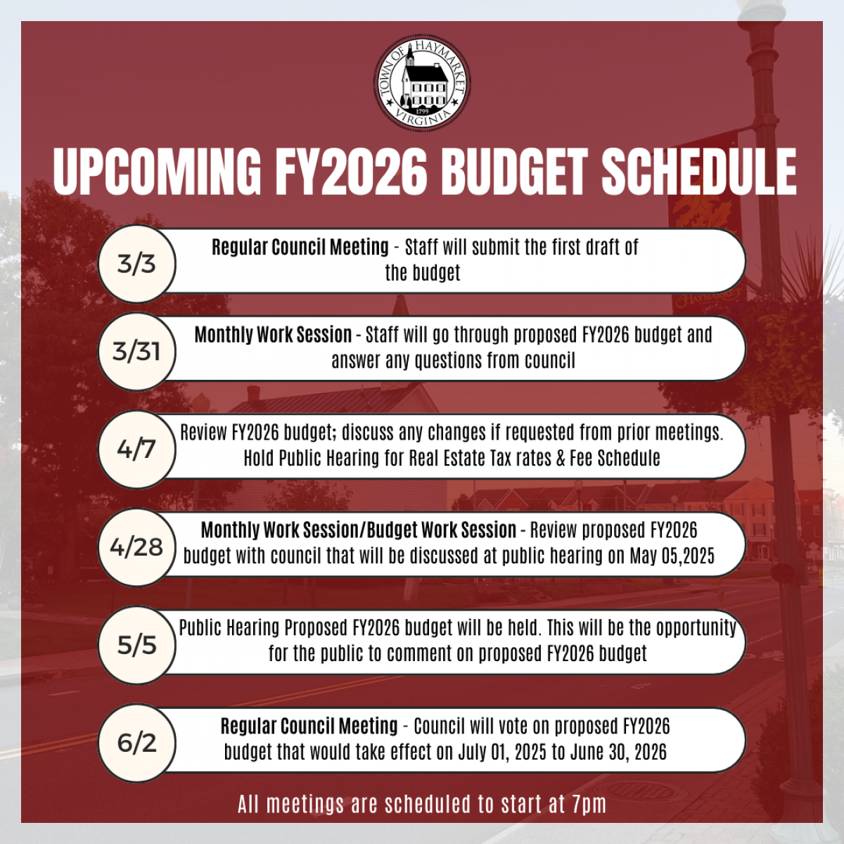 FY2026 Budget Schedule