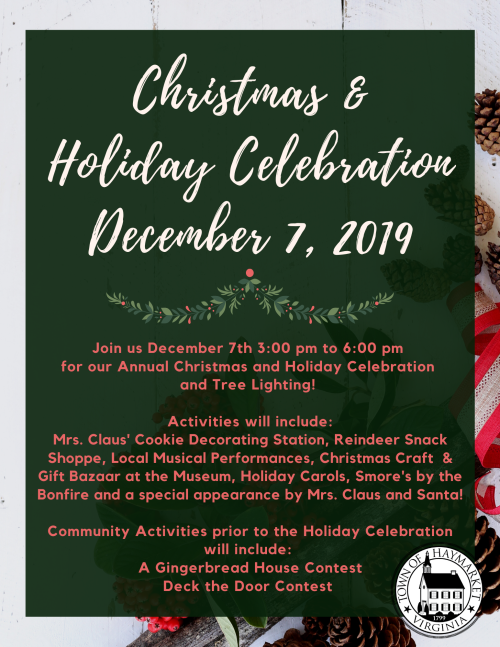 Christmas And Holiday Celebration Town Of Haymarket Virginia