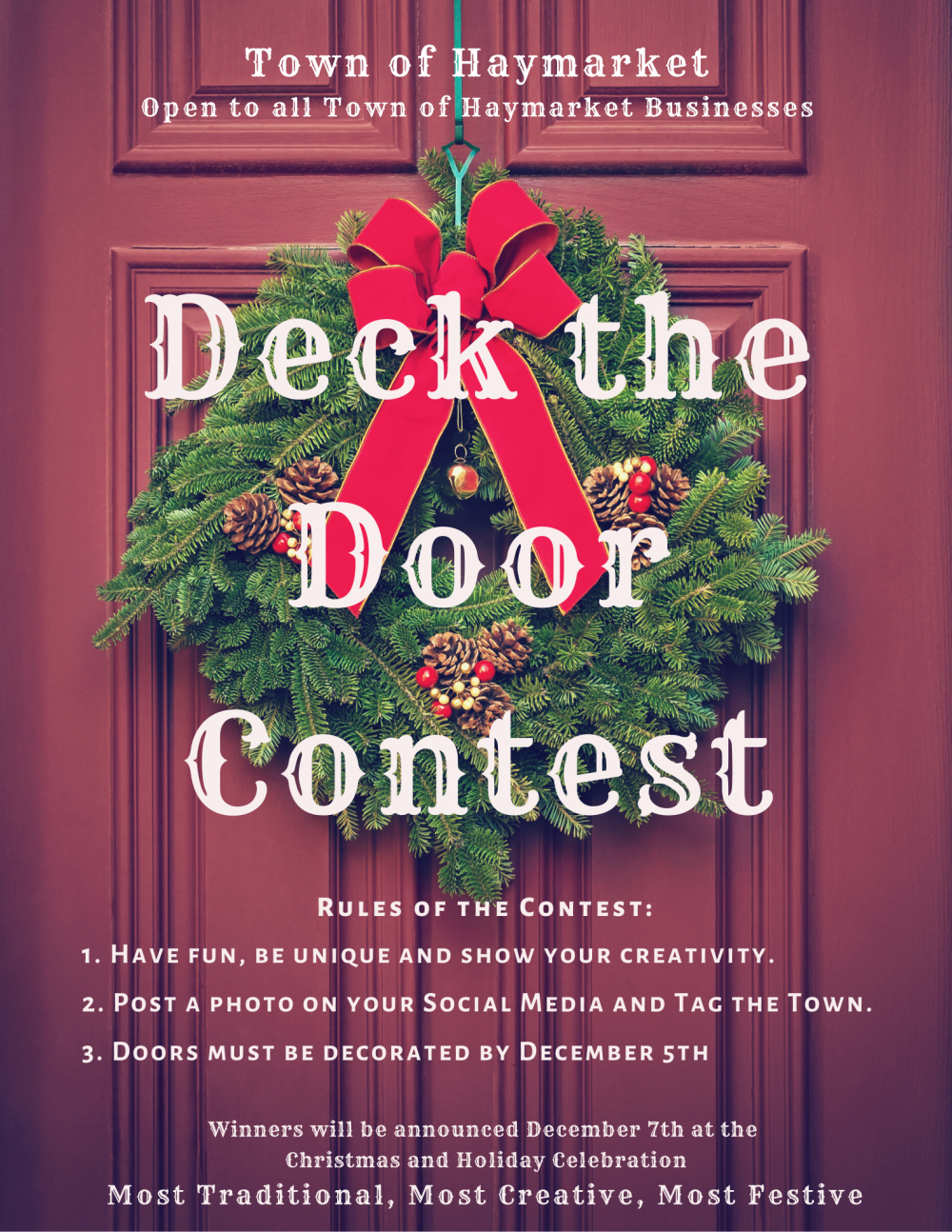 Deck the Door Decorating Contest 2019  Town of Haymarket Virginia