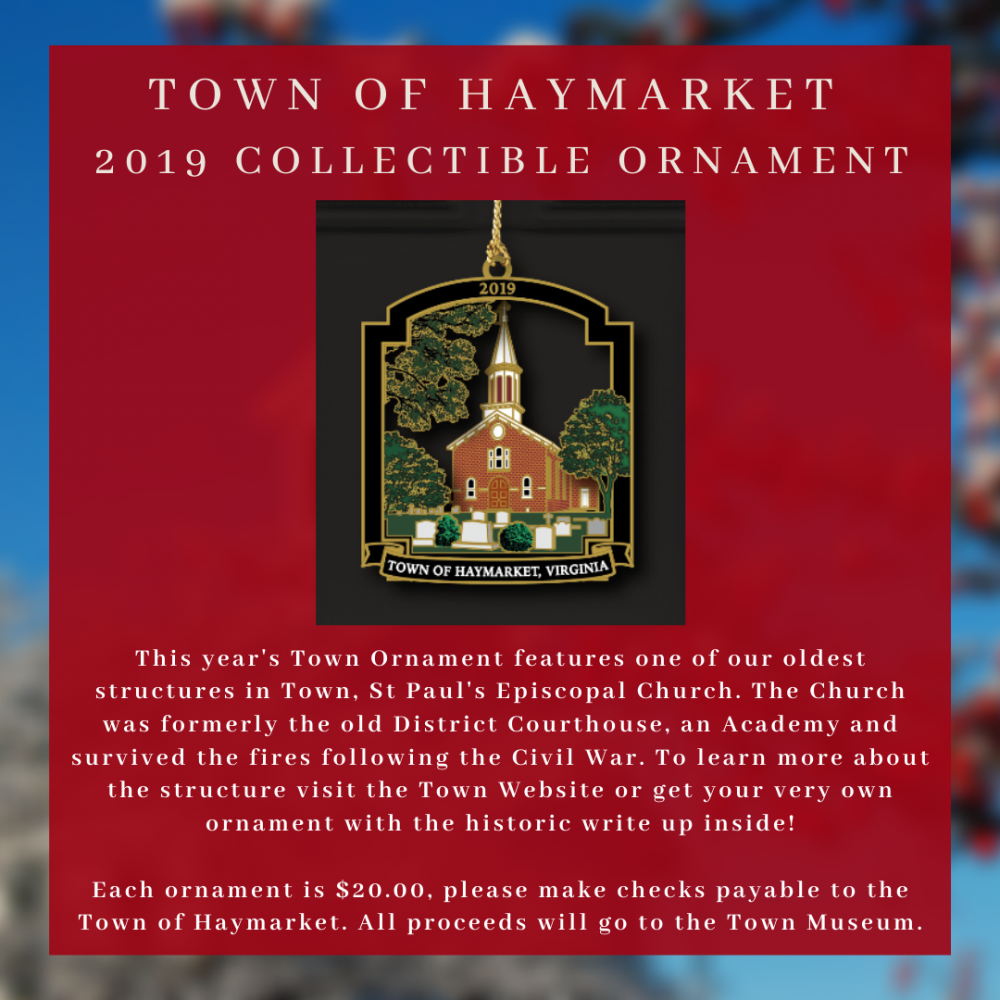 2019 Town of Haymarket Collectible Christmas Ornament Town of